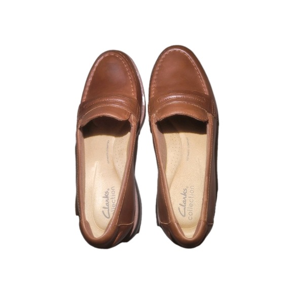 Clarks Collection Leather Loafers Westlynn Bay Tan Womens SZ 8 - Picture 9 of 11